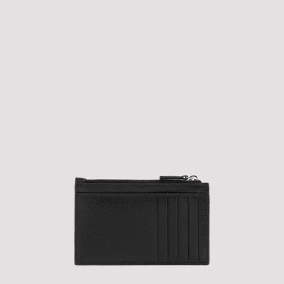 Balenciaga Black Leather Wallet With Logo In Black
