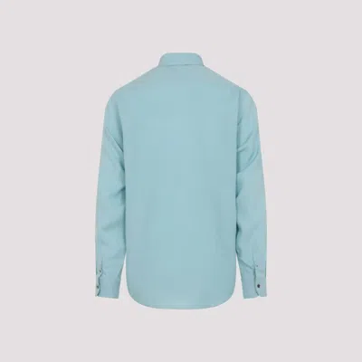 Berluti Sophisticated Linen Shirt In Blue
