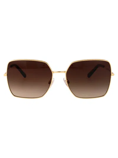 Dolce & Gabbana Gold Metal Sunglasses In Gold