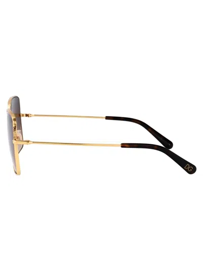 Dolce & Gabbana Gold Metal Sunglasses In Gold