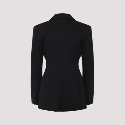 Givenchy Womens Black Peak-lapel Double-breasted Wool Blazer In Black
