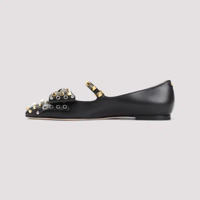 Valentino Garavani Leather Ballerinas With Stud Detailing
