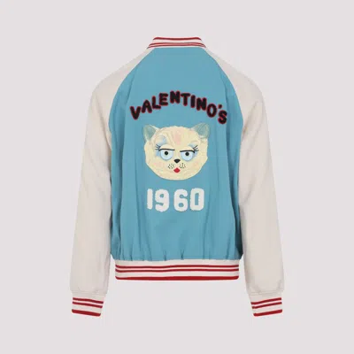 Valentino Le Chat De La Maison Wool Bomber Jacket In Multi