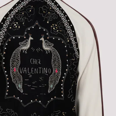 Valentino Sequin And Bead-embellished Velvet Bomber Jacket In Multi