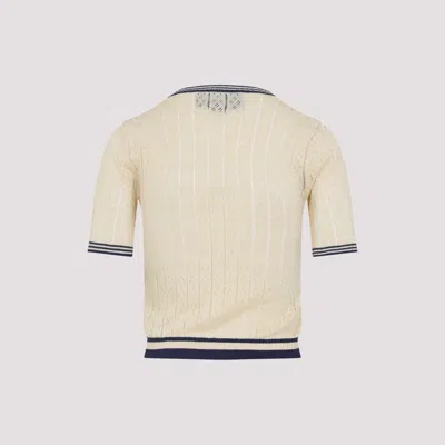 Valentino Embroidered Cardigan With Chest Pocket And Short Sleeves In Neutral