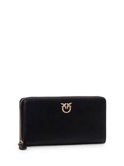 Pinko Maxi Rider Zip-around Wallet In Black