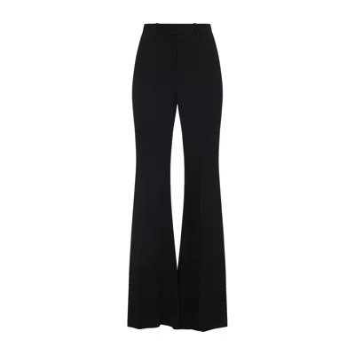 Balenciaga Fitted Black Trousers With Flared Hem In Black