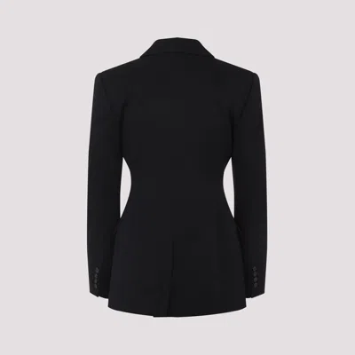 Givenchy Womens Black Peak-lapel Double-breasted Wool Blazer In Black