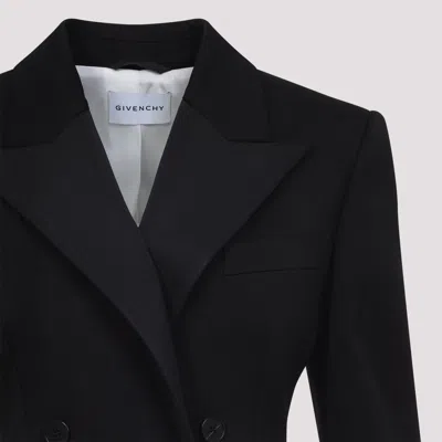 Givenchy Womens Black Peak-lapel Double-breasted Wool Blazer In Black