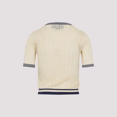 Valentino Embroidered Cardigan With Chest Pocket And Short Sleeves In Neutral