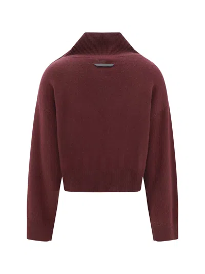 Brunello Cucinelli Cashmere Cropped High-neck Sweater In Red