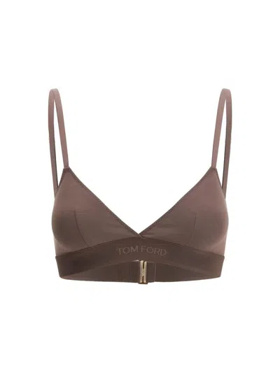 Tom Ford Triangle Bra Top In Brown