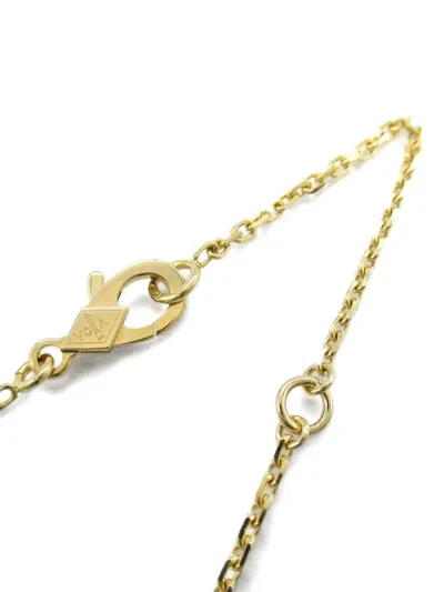 Pre-owned Van Cleef & Arpels 2010s 18k Yellow Gold Alhambra Onyx Necklace