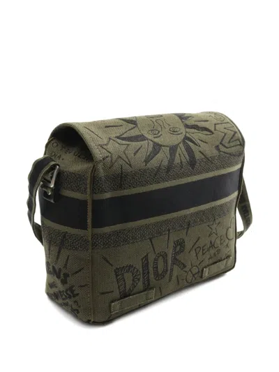 Pre-owned Dior 2000s Camp Shoulder Bag In Green