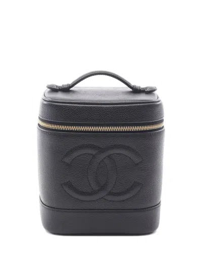 Pre-owned Chanel 1994-1996 Coco Mark Handbag In Black