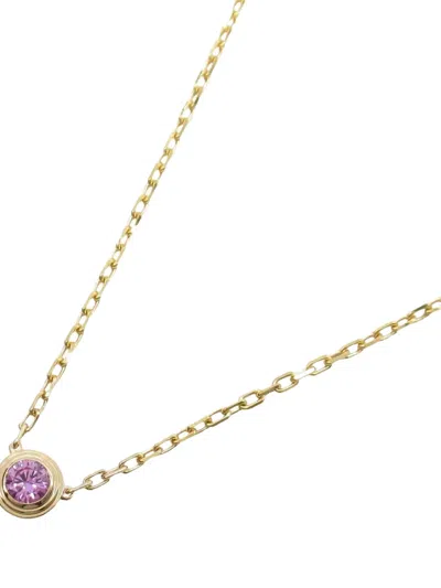 Pre-owned Cartier 2010s 18k Rose Gold Damour Sapphire Necklace