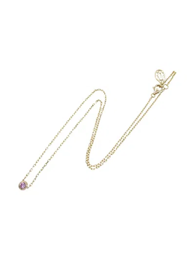 Pre-owned Cartier 2010s 18k Rose Gold Damour Sapphire Necklace