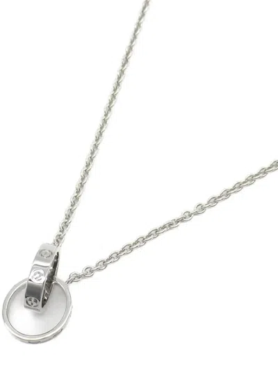 Pre-owned Cartier 2010s 18k White Gold Love Necklace In Silver