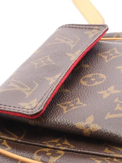 Pre-owned Louis Vuitton 2009 Viva Cite Pm Shoulder Bag In Brown