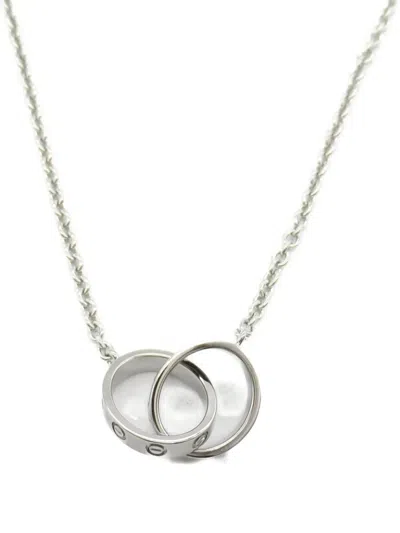 Pre-owned Cartier 2010s 18k White Gold Love Necklace In Silver