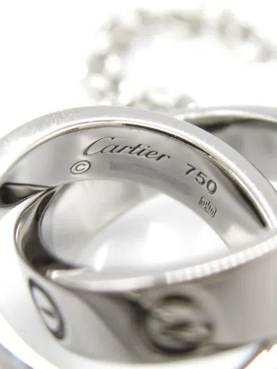 Pre-owned Cartier 2010s 18k White Gold Love Necklace In Silver