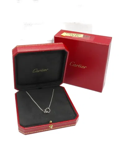 Pre-owned Cartier 2010s 18k White Gold Love Necklace In Silver