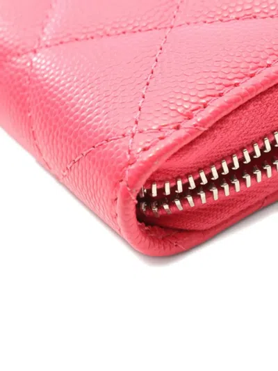 Pre-owned Chanel 2021 Matelasse Wallet In Pink