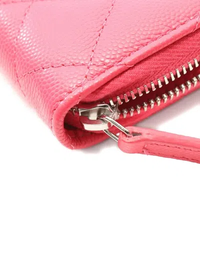 Pre-owned Chanel 2021 Matelasse Wallet In Pink