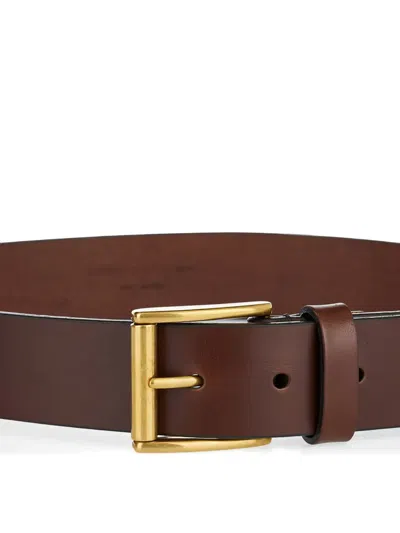 Saint Laurent Buckle Belt In Brown