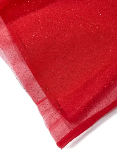 Mama Luma Glitter-embellished Ruffled Dress In Red