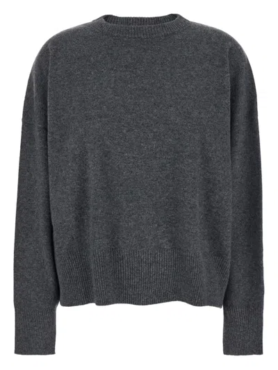 Loulou De Saison Anaa Lds Round Neck Sweater In Gray