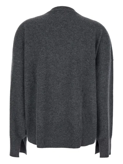 Loulou De Saison Anaa Lds Round Neck Sweater In Gray