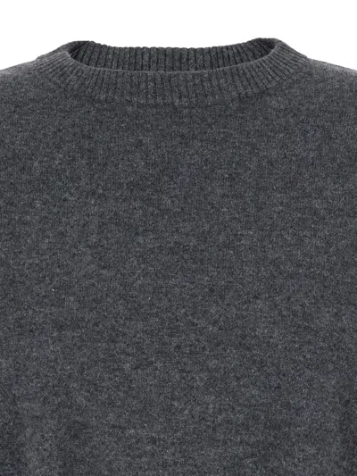 Loulou De Saison Anaa Lds Round Neck Sweater In Gray