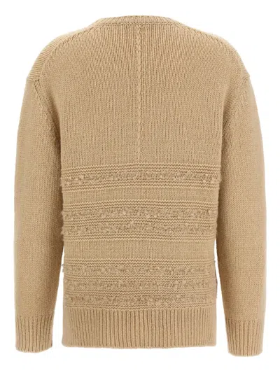 Fabiana Filippi Crew Neck Knit Sweater With Textured Insert