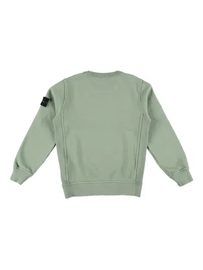 Stone Island Logo-patch Crew-neck Sweatshirt In Green