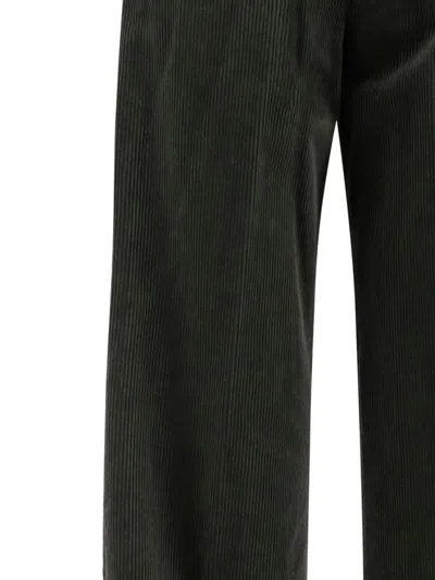 Aspesi Elasticated-waist Corduroy Trousers In Green