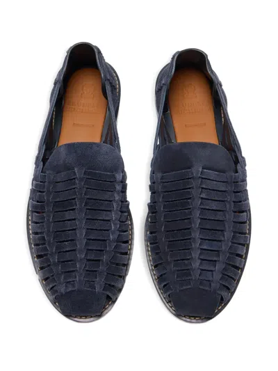 Brunello Cucinelli Woven Suede Loafers