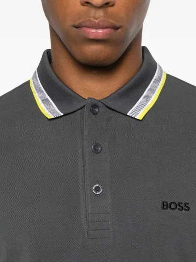 Hugo Boss Boss Grey Polo Shirts Men In Gray
