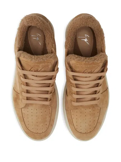 Giuseppe Zanotti Gz94 Lined Suede Low-top Sneakers In Brown