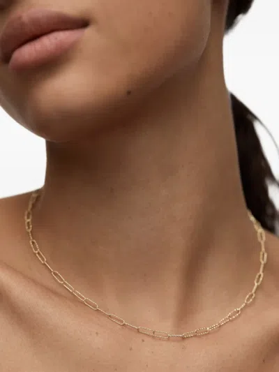 Monica Vinader Alta Textured Chain Link Necklace In Gold