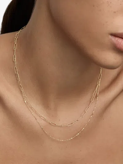 Monica Vinader Alta Textured Chain Link Necklace In Gold