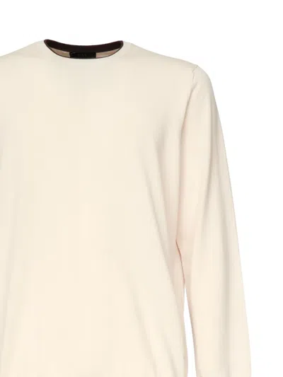 Fay Round-neck Sweater In Neutral