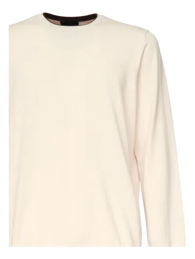 Fay Round-neck Sweater In Neutral