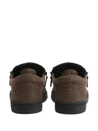 Giuseppe Zanotti Frankie Crocodile-effect Zip Sneakers