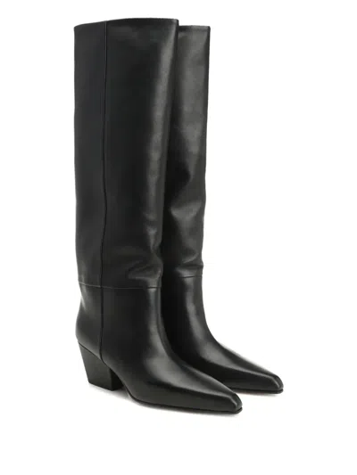 Paris Texas Jane Knee-high Leather Texan Heel Boots In Nude