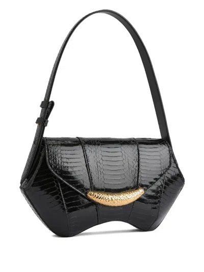 Giuseppe Zanotti Gz Day And Night Snakeskin Curved Shoulder Bag