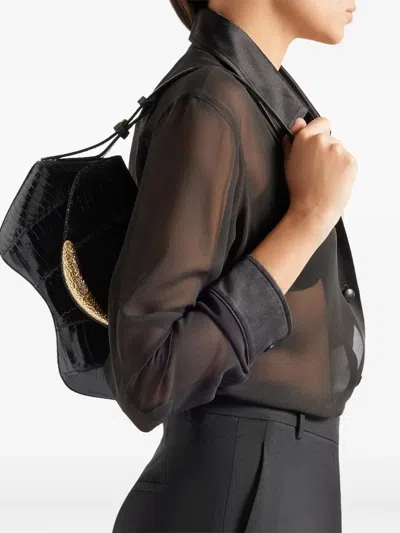Giuseppe Zanotti Gz Day And Night Snakeskin Curved Shoulder Bag