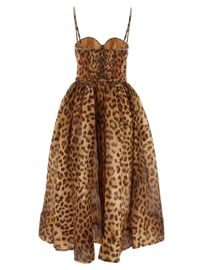 Zimmermann 'crush Panelled Midi' Dress In Multi