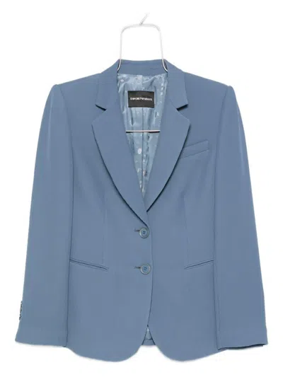 Emporio Armani Single-breasted Blazer Jacket In Blue