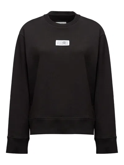 Mm6 Maison Margiela Sweatshirt Mit Nummern-applikation In Black